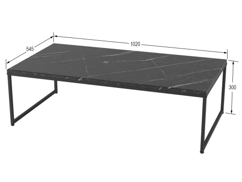 Стол журнальный Инсайд черный мрамор/черный