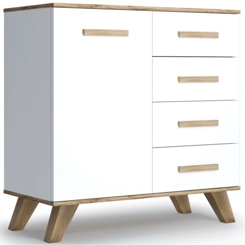 Комод Вега Скандинавия 90, белый глянец