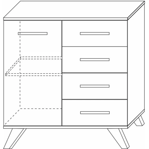 Комод Вега Скандинавия 90, белый глянец