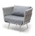 "Монако" кресло плетеное из роупа, каркас алюминий белый муар, роуп светло-серый 40 мм, ткань светло-серая