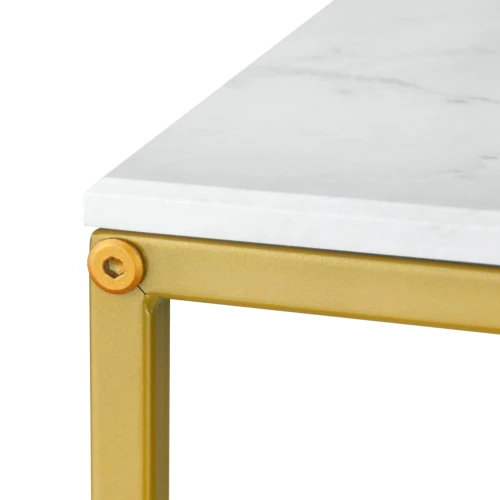 Стол журнальный МеталлАрт М002 белый мрамор/золото