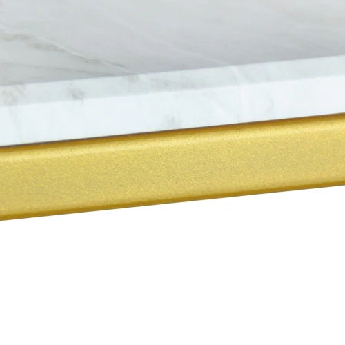 Стол журнальный МеталлАрт М002 белый мрамор/золото