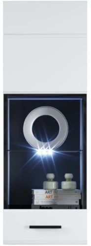 Пенал-витрина «Йорк» навесная (01), ЛВ Белый/белый глянец