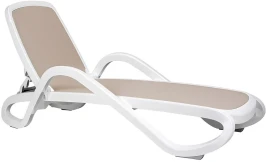 Шезлонг Nardi Alfa с подлокотниками, белый-тортора