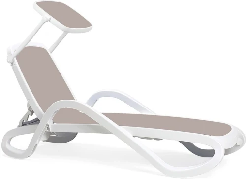 Шезлонг Nardi Alfa с подлокотниками, белый-тортора