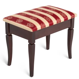 Банкетка Ретро М с ящиком средне-коричневый, ткань полоса бордо