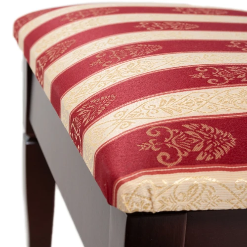 Банкетка Ретро М с ящиком средне-коричневый, ткань полоса бордо