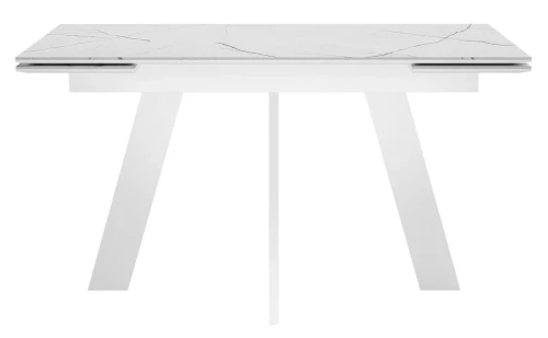 Стол DikLine SKM140 Керамика Белый мрамор/подстолье белое/опоры белые (2 уп.)