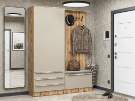 Готовая прихожая Стиль-03 Silky Grey/Дуб Вотан