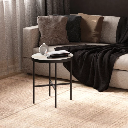 Стол журнальный МеталлАрт М011 МАЛЫЙ бежевый дуб/черный