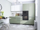 Кухня прямая модульная Фьюжн-07 Silky White/Silky Mint Silky White/Silky Mint 2140*2700*600