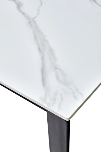 Стол CORNER 120 MATT WHITE MARBLE SOLID CERAMIC / BLACK, ®DISAUR