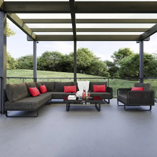 Лаунж зона угловая BELLISA модульная маренго