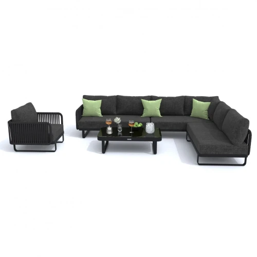 Лаунж зона угловая BELLISA модульная маренго