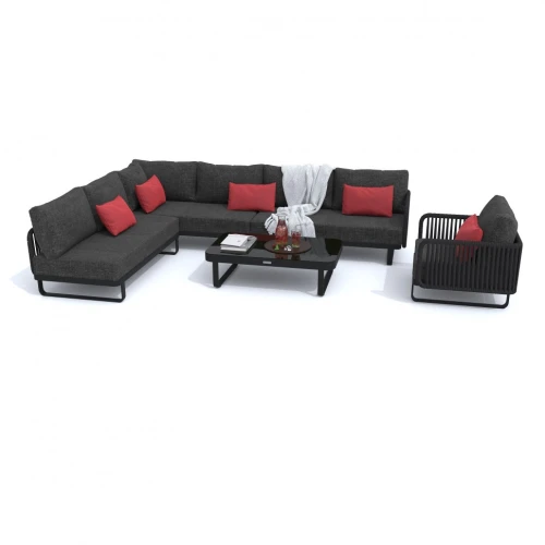 Лаунж зона угловая BELLISA модульная маренго