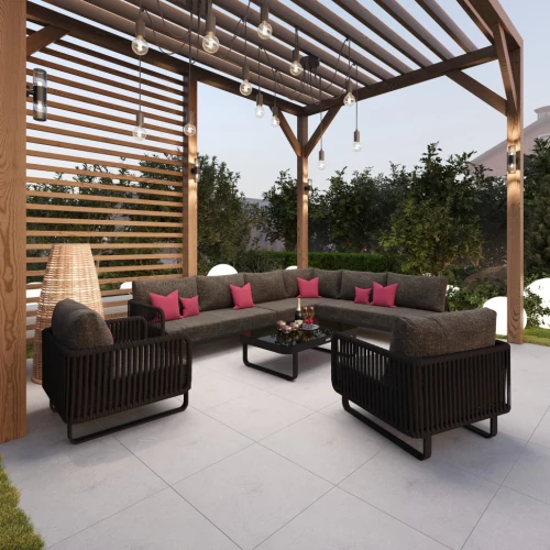 Лаунж зона угловая BELLISA модульная маренго