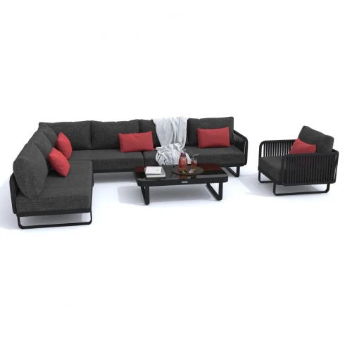 Лаунж зона угловая BELLISA модульная маренго