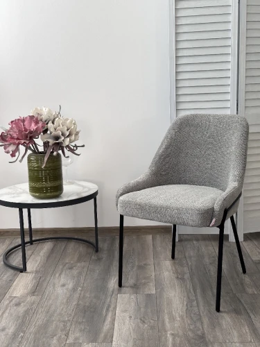 Стул GAVI Garna-018 серый, ткань / черный каркас, ®DISAUR