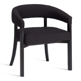 Стул SURTUR дерево вяз/ткань лен, черный/черный лен, 54х53х74 см