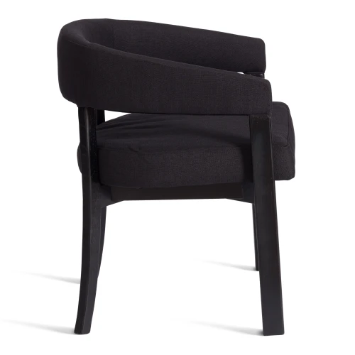 Стул SURTUR дерево вяз/ткань лен, черный/черный лен, 54х53х74 см