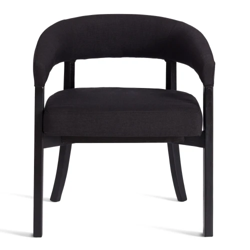 Стул SURTUR дерево вяз/ткань лен, черный/черный лен, 54х53х74 см