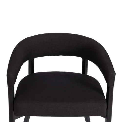 Стул SURTUR дерево вяз/ткань лен, черный/черный лен, 54х53х74 см