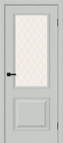 Межкомнатная дверь BRAVO Классик-13 Grey Silkwood White Сrystal