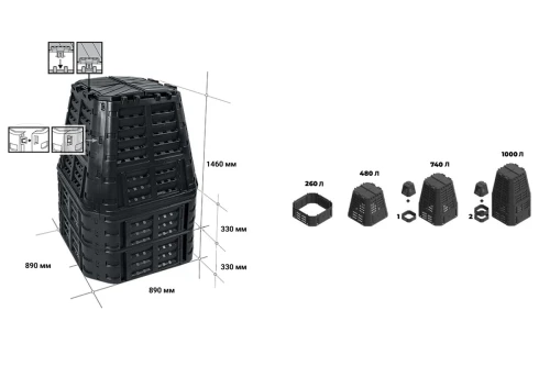 Компостер 1000 л. 2020