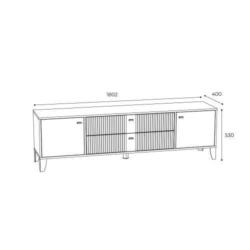Тумба под телевизор Парус-10, Дуб крафт золотой, Карбон вулкан