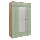 Шкаф распашной трехдверный Вега Саксония серо-зеленый
