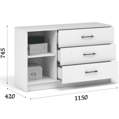 Комод «Чикаго» 1д3ящ, белый