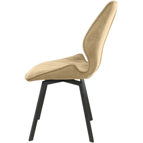 Стул «Амаретто», велюр Бренди крем, каркас вращения черный