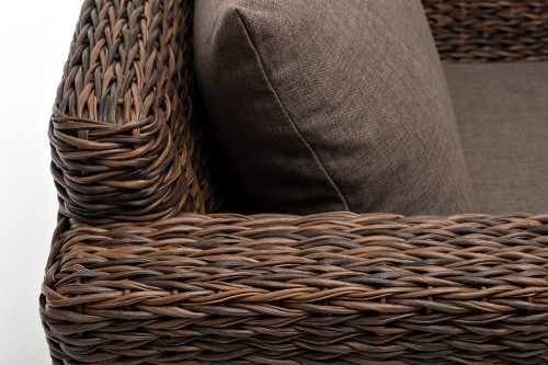 "Капучино" кресло из искусственного ротанга (гиацинт), цвет коричневый
