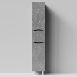 Пенал Лайт 35 напольный, Мрамор Серый софт тач ПВХ 4044-1, левый