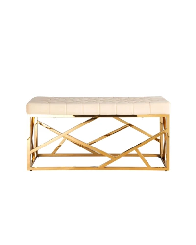 BBS-3 Банкетка мягкая, СЕРАЯ велюр, основание метал хром