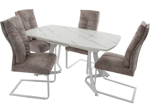 Стол «Милан» ПМ пластик, Белый камень