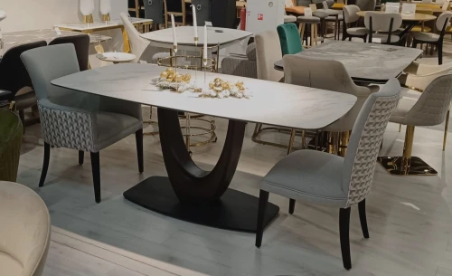 Стол обеденный Римини MC3020-180WT, 180х90х76 см, белая керамика