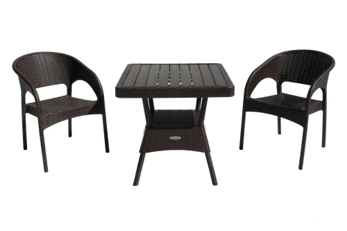 Набор мебели Ola Dom  арт.ЭП 442295 + ЭП 442332 коричневый,  (2стула+стол 76x76см) (коричневый)