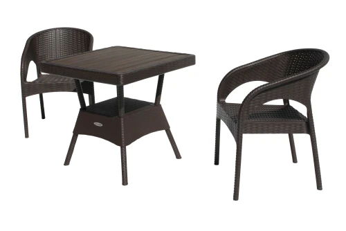 Набор мебели Ola Dom  арт.ЭП 442295 + ЭП 442332 коричневый,  (2стула+стол 76x76см) (коричневый)