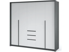 Шкаф «Мишель» 5дв, Антрацит/Белый жемчуг