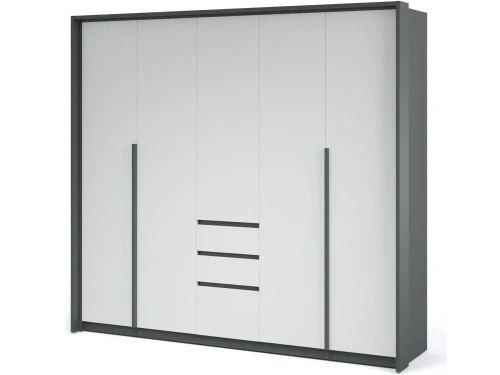 Шкаф «Мишель» 5дв, Антрацит/Белый жемчуг