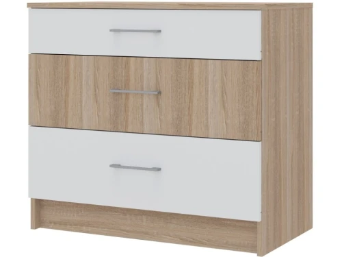 Комод «Алёна» 3ящ, Дуб сонома/Белый