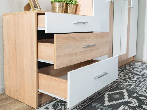Комод «Алёна» 3ящ, Дуб сонома/Белый