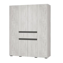 Шкаф 4-х створчатый Мрия ШК-13, Бетон пайн светлый, Графит
