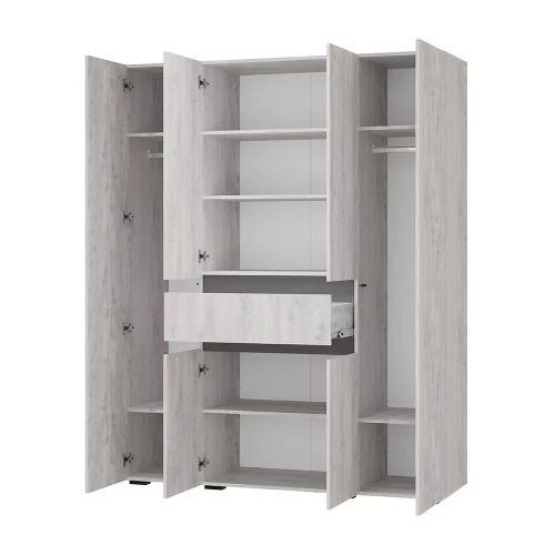 Шкаф 4-х створчатый Мрия ШК-13, Бетон пайн светлый, Графит