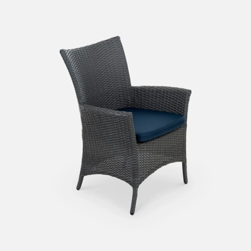 Кресло Kipr Млечный путь, RAL 7030, Oxford 600D PU navy из искусственного ротанга