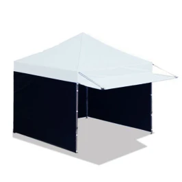 Быстросборная торговая палатка шатер с козырьком 2х2 м Серии S1  -  Черно-белая