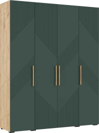 Шкаф четырехстворчатый Ирис, Браш Мени Грин, Дуб Крафт