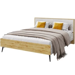 Кровать «Саванна» 160x200 КМК 0973.3, бетон пайн светлый/дуб наварра