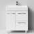 Тумба Мальта 70 напольный, ящики и дверь, белый глянец, левый Vodok с раковиной в комплекте